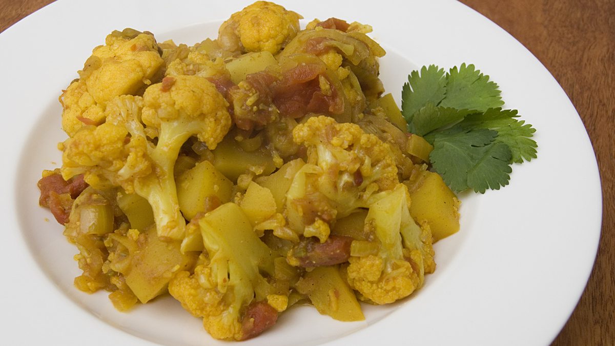 Aardappel-bloemkoolcurry met bief