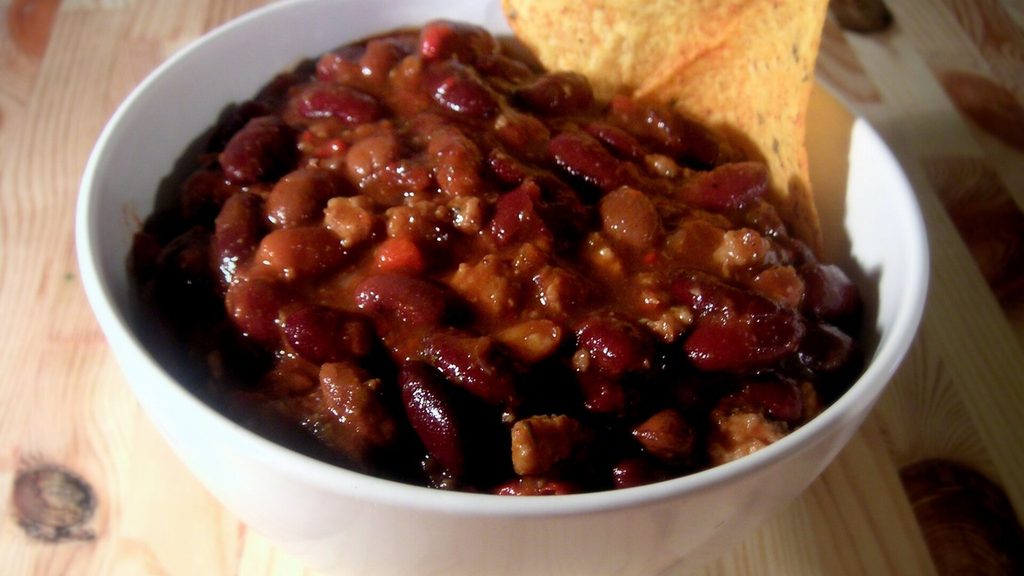 Chili sin carne met zilvervliesrijst