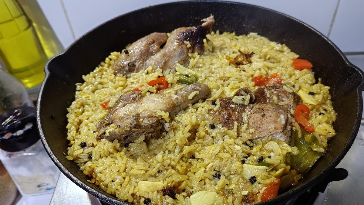 Paella met kip